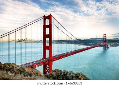famous Golden Gate Bridge, San Francisco at night, USA - Shutterstock ID 176638853