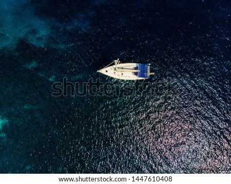 Similar – Aerial Drone View Of Old Shipwreck Ghost Ship Vessel