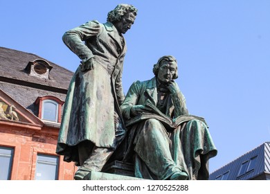 Famous Grimm Brothers In The City Center Of The Hanau, Germany