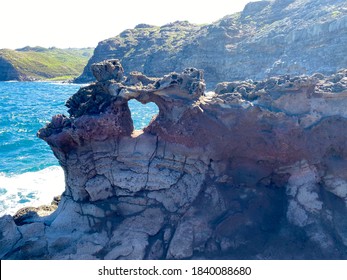 The famous heart shaped rock at Nakalele Blowhole in Maui before the the ocean broke it. 