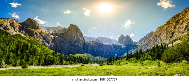 Famous Hoellental Near Zugspitze Mountain In Bavaria - Germany