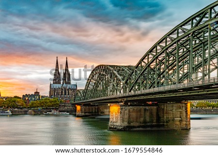 Famous Hohenzollern Bridge and Cologne Cathedral, Germany