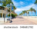 The famous Hollywood Beach boardwalk in Florida