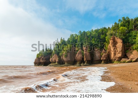 Famous Hopewell Rocks flowerpot formations at low tide ( New Brunswick, Canada)
