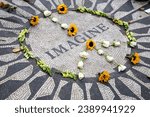 famous imagine logo at Central Park New York City