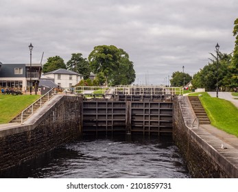 The Famous And Impressive Neptunes Staircase With Lock Gates Openning, Fort William, Scotland, Uk