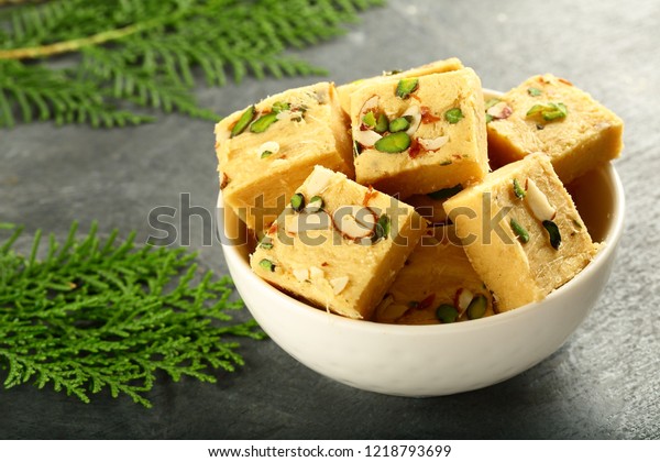 Famous Indian Vegetarian Snack Food Soan Stock Photo 1218793699