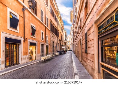 Famous Italian street with shops and restaurants, Rome - Powered by Shutterstock
