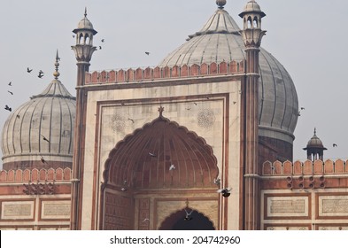 famous Jama Masjid Mosque in old Delhi, India. 