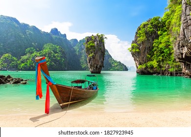 Famosa isla James Bond cerca de Phuket en Tailandia. 