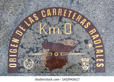 The Famous Kilometer Zero Of Madrid - Spain
