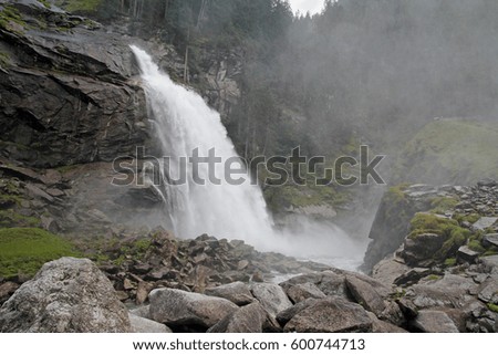 The famous Krimmler waterfalls. The Krimmler waterfalls are the highest of Austria