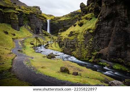 The famous Kvernufoss and the trails that lead to it, Iceland