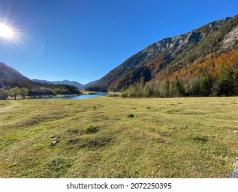 Famous lakes in Reit im Winkl, Bavaria, Germany in autumn.