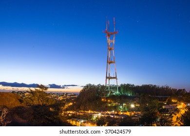 Famous Landmark Of San Francisco, Twin Peaks, Sutro TV And Radio Tower