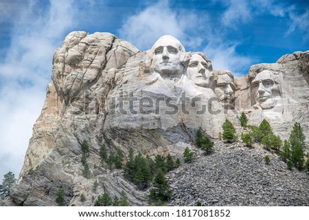 Famous Landmark and Sculpture - Mount Rushmore National Monument, near Keystone, South Dakota - USA.