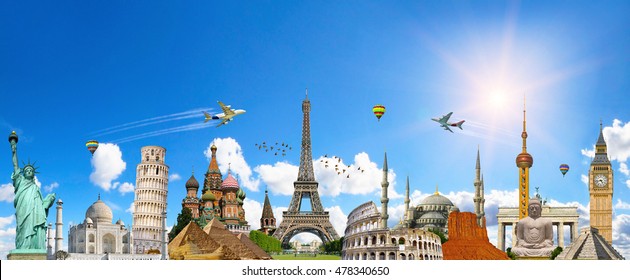 Famous landmarks of the world grouped together - Shutterstock ID 478340650