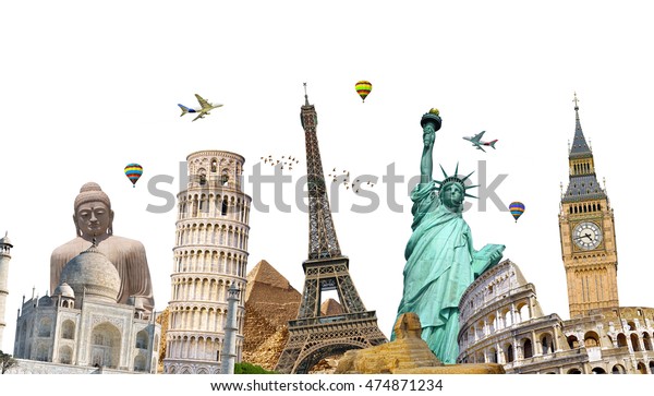 Famous Landmarks World Grouped Together On Stock Photo (Edit Now) 474871234