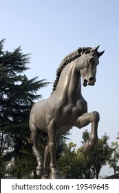 Famous Leonardo Da Vinci Horse In Milan