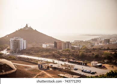 The Famous Lighthouse On A Hill Of Dakar, Senegal. 