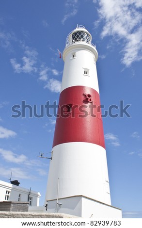 the famous lighthouse at portland bill, dorset, england
