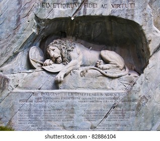 Famous Lion Monument In Lucerne