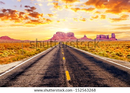 Similar – Image, Stock Photo Open Road in Utah desert
