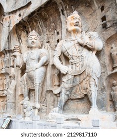 Famous Longmen Grottoes (statues of Buddha and Bodhisattvas carved in the monolith rock near Luoyang in Hennn province, China)