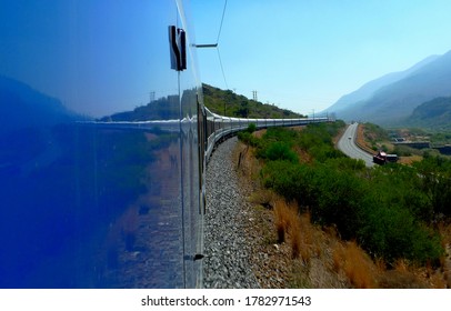 The Famous Luxury Blue Train Snaking Through The Karoo In South Africa, From Pretoria To Cape Town