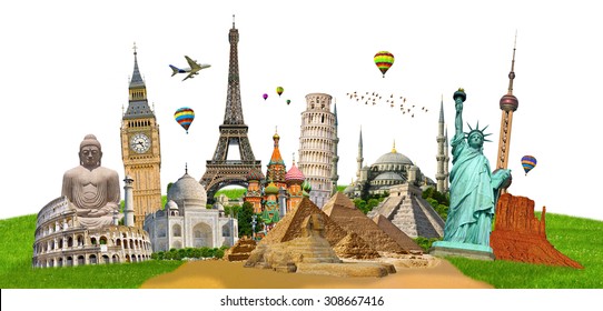 Famous Monuments Of The World Grouped Together