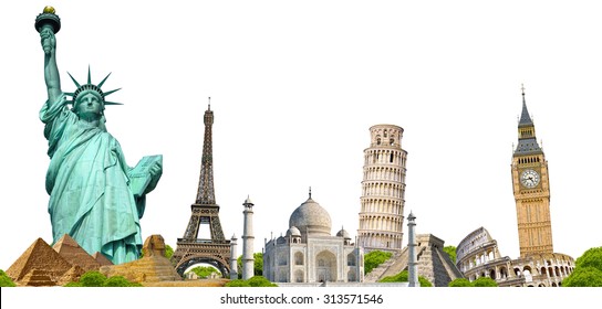 Famous Monuments Of The World Grouped Together