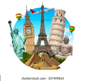 Famous Monuments Of The World Grouped Together