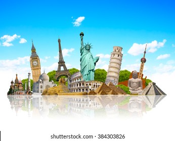 Famous Monuments Of The World Grouped Together