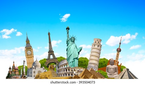 Famous Monuments Of The World Grouped Together