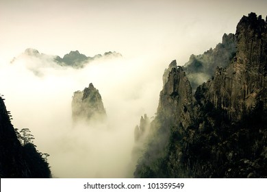 The Famous Mount Huangshan in China - Powered by Shutterstock