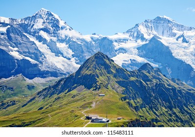 Famous Mount Jungfrau In The Swiss Alps