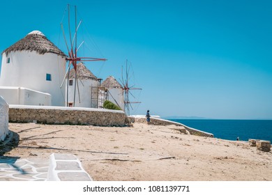 Famous Mykonos Town Windmills, Mykonos Island, Cyclades, Greece