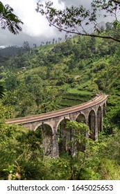 The famous nine-arch bridge of the railway in the jungle in Sri Lanka.