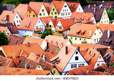 famous old town of the german village rothenburg ob der tauber