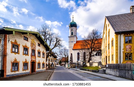 berühmte Altstadt von oberammergau - Bayern - Deutschland