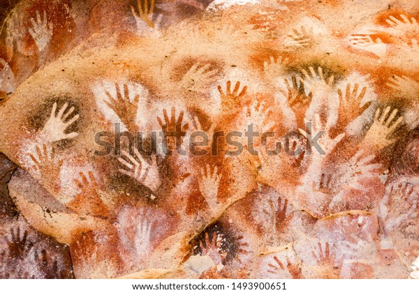 Famous paintings of hands Cueva de las Manos.\
Santa Cruz, Argentina