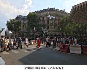 Famous Paris Shopping Area In Avenue Des Champs-Élysées At 1 July 2018. People Used To Visit This Place For Shopping Luxury Product.