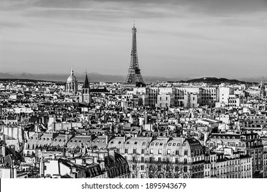 Famous Paris skyline with the Eiffel Tower as seen from the top of the Notre Dame Cathedral. Cityscape of Paris, France - Powered by Shutterstock