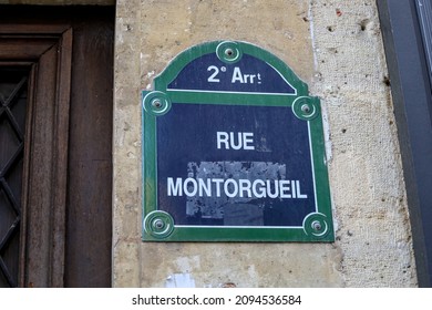 Famous Parisians Streets Names Signs Panel Rue Montorgueil 2nd