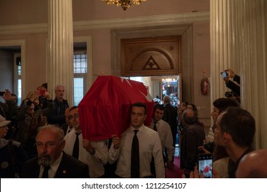 Famous Photographer Ara Guler In Istanbul Turkey, Died October 17, 2018. Funeral Photos