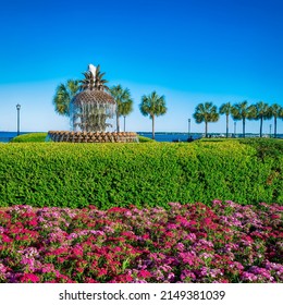 Famous pineapple fountain ay the waterfront park in Charleston, South Carolina - Shutterstock ID 2149381039