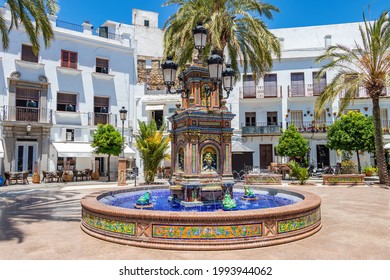 Famous Plaza de España (Spain Square) in Vejer de la Frontera, Cadiz, Andalucia, Spain