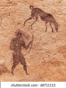 Famous prehistoric rock paintings Tassili N'Ajjer  Algeria