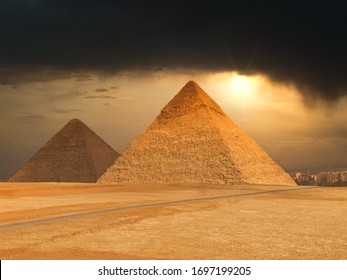 The Famous Pyramids At Giza In Egypt