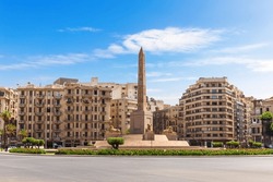 Famous Ramses II Obelisk And Tahrir Square View, Cairo, Egypt